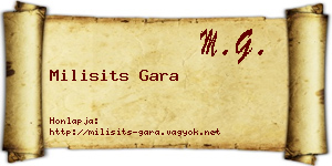 Milisits Gara névjegykártya
